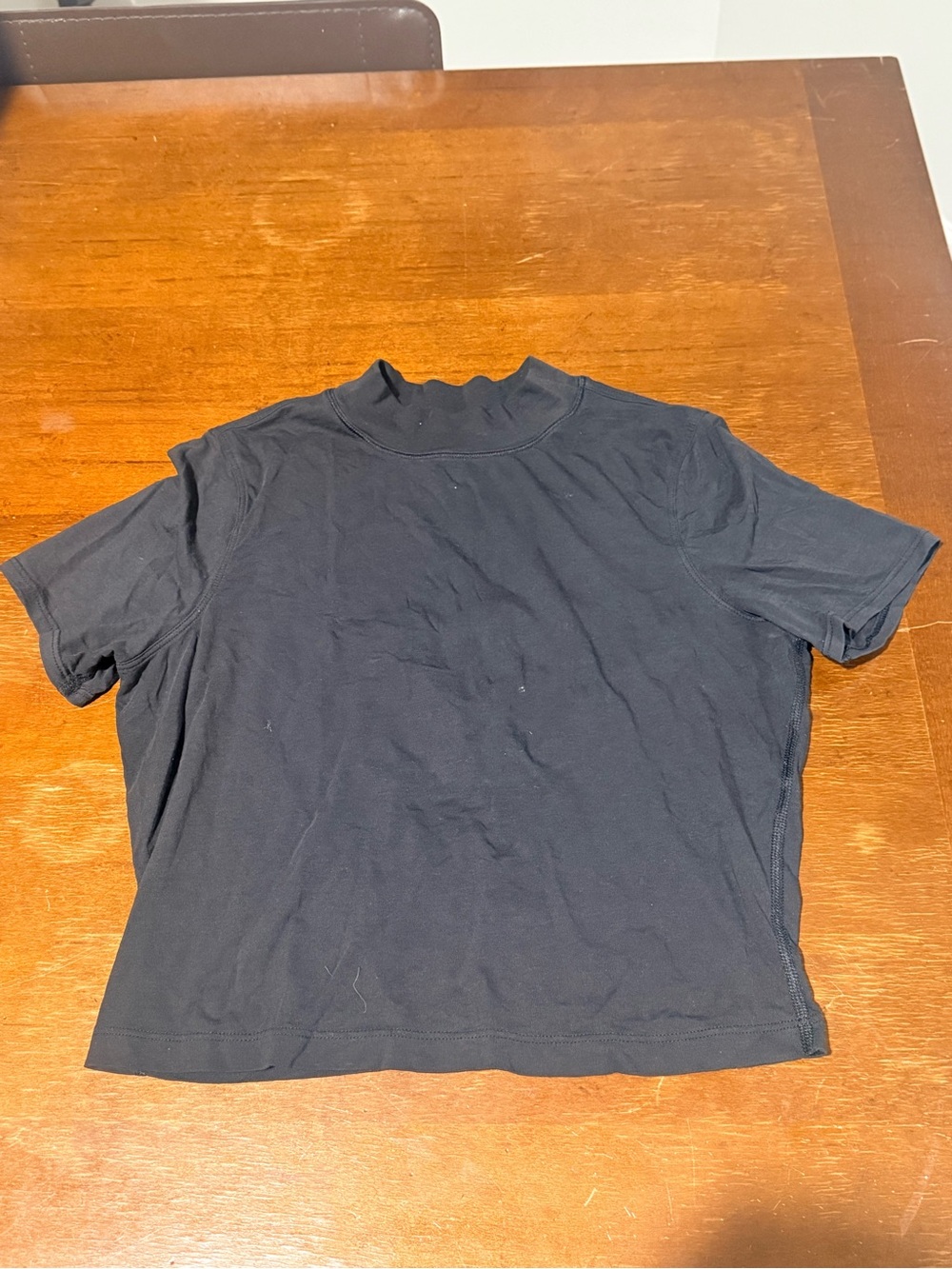 lululemon athletica Black Crop Tee with Mock Neck